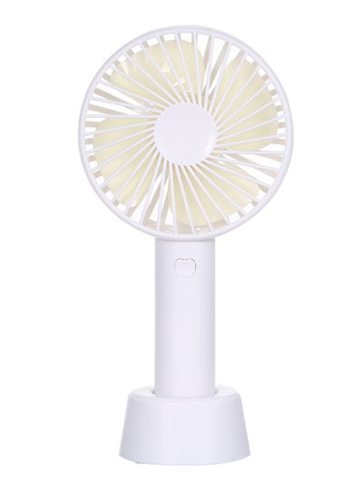 Buy Portable Three Speed Setting USB Mini Handheld Fan With Stand Cradle H21793W White in Egypt