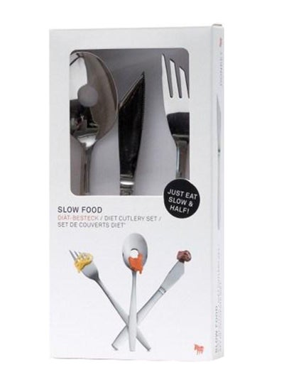 Buy Slow Food  Diet Cutlery Set Silver in UAE