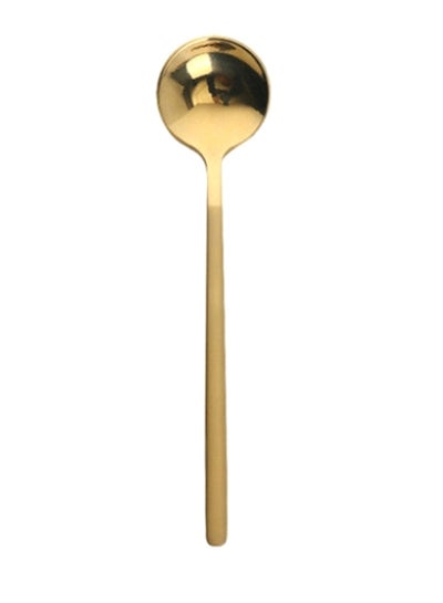 Buy Long Handle Pattern Coffee And Dessert Spoon Gold 17cm in UAE