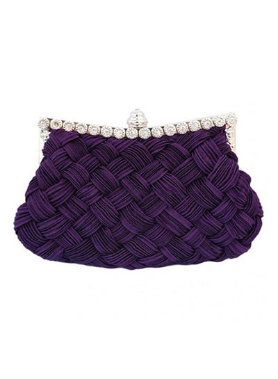 Buy Retro Lace Designer Clutch Purple in Saudi Arabia