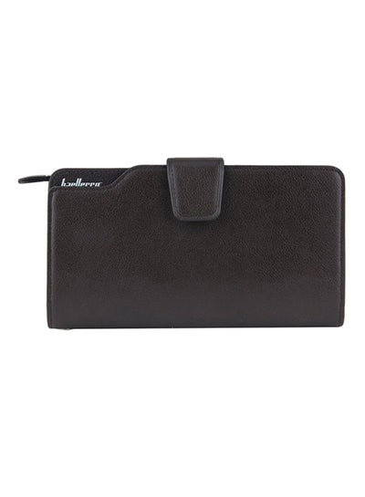 اشتري Flap Closure Leather Wallet Black في الامارات