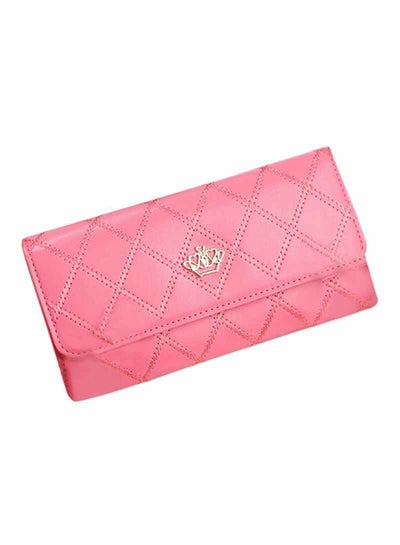 Buy Multifunctional Leather Wallet Pink in Saudi Arabia