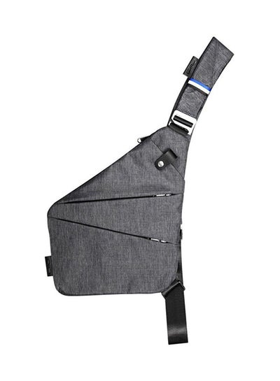 Buy Zip Closure Polyester Crossbody Bag Grey in Saudi Arabia