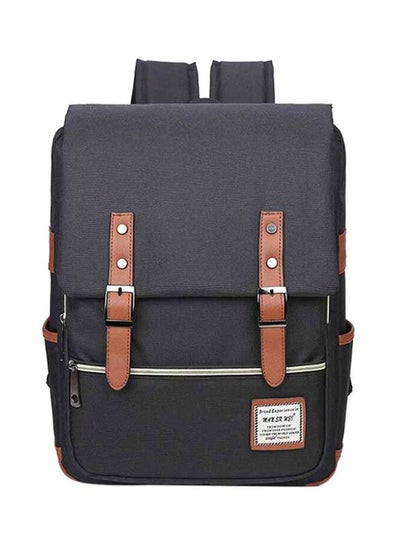 Buy Solid Zip Closure Backpack Grey in Saudi Arabia