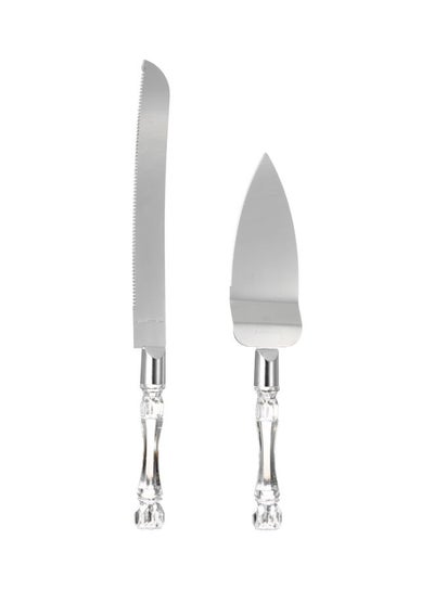 Buy 2-Piece Stainless Steel Cake Knife And Server Set Silver Knife (33), Server (27)cm in Egypt