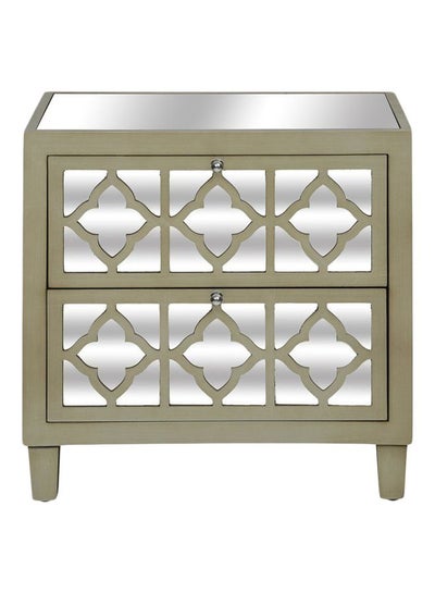 Buy Pearce Night Stand Green/Silver 65x66x40centimeter in UAE