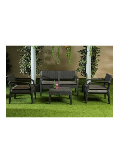 Buy 4-Piece Norwood Garden Sofa Set Grey 247x198x190cm in UAE