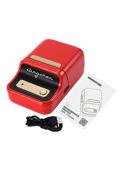 Buy Portable Wireless BT Thermal Label Printer With RFID Recognition Retro Red in Saudi Arabia