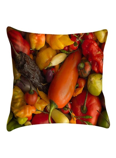 Buy Printed Pillow Cover polyester Red/Yellow 40x40cm in Egypt