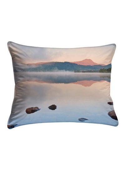 Buy Mountain Printed Pillow Cover polyester Blue/White 40x60cm in Egypt