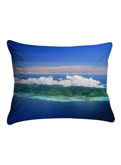 Buy Printed Pillow Cover polyester Blue/Green/White 40x60cm in Egypt