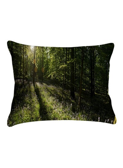 Buy Decorative Printed Pillow Cover polyester Green/Black/Yellow 40x60cm in Egypt