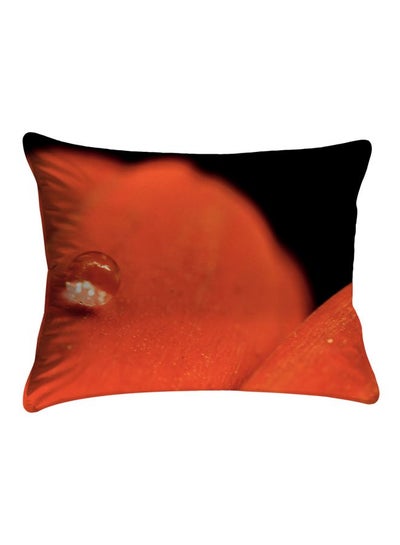 Buy Dew Drops Printed Pillow Cover Polyester Red/Black 40x60cm in Egypt