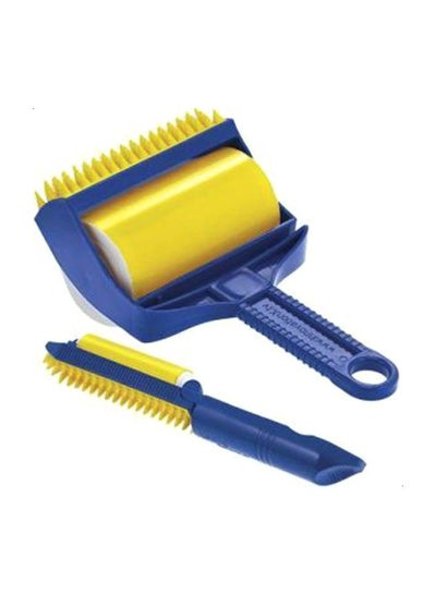 Buy 2-Piece Remover Roller Brush Set Blue/Yellow 24.4x8.4x20.8cm in Egypt