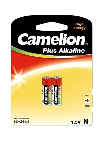 اشتري 2-Piece AAA Plus Alkaline Battery Set أحمر / أسود / أصفر 500مللي أمبير / ساعة في مصر