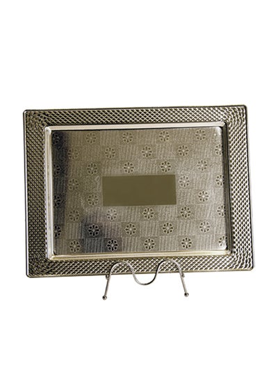 Buy Fish Scale Tray With Stand Silver 35cm in Saudi Arabia