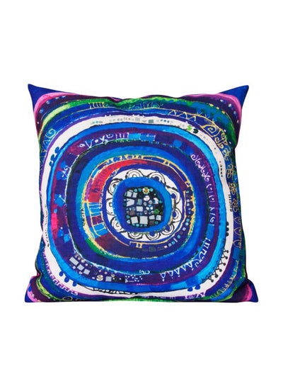 Buy Evil Eye Printed Decorative Pillow Blue/Red/White 40x40cm in UAE