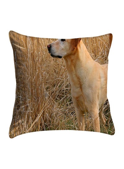 Buy Dog Printed  Cushion Cover Brown polyester Brown 40x40cm in Egypt