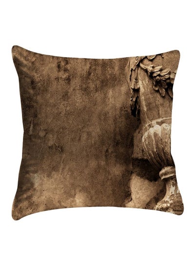 Buy Printed Decorative  Cushion Cover Brown/Beige polyester Brown/Beige 40x40cm in Egypt