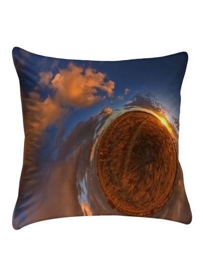 Buy Printed  Cushion Cover Blue/Brown polyester Blue/Brown 40x40cm in Egypt