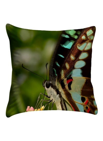 Buy Printed Pillow Cover Polyester Green/Brown/Blue 40x40cm in Egypt