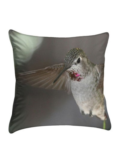 Buy Polyester Decorative  Cushion Cover Grey/Pink/White polyester Grey/Pink/White 40x40cm in Egypt