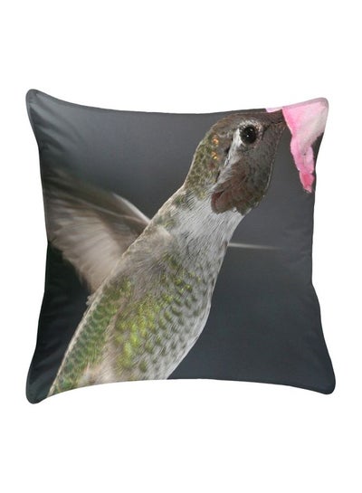 Buy Polyester Decorative  Cushion Cover Grey/Pink/White polyester Grey/Pink/White 40x40cm in Egypt