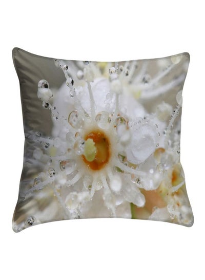 Buy Polyester Decorative Cushion Cover polyester White/Orange/Green 40x40cm in Egypt