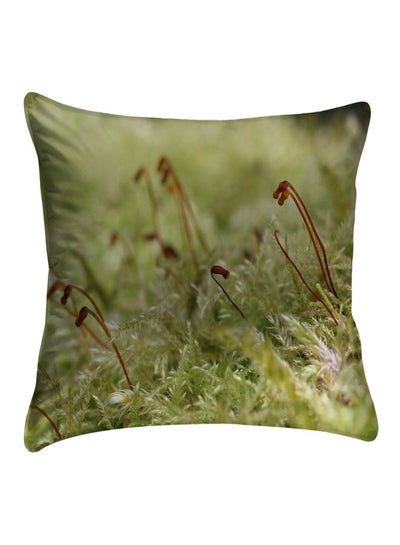 Buy Polyester Decorative  Cushion Cover Green/White/Brown polyester Green/White/Brown 40x40cm in Egypt