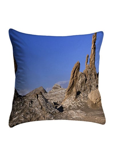 Buy Printed  Cushion Cover Blue/Grey/White polyester Blue/Grey/White 40x40cm in Egypt