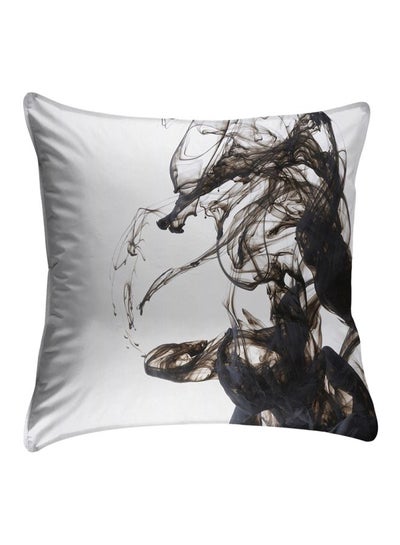 Buy Abstract Printed Decorative  Cushion Cover Cover White/Black polyester White/Black 40x40cm in Egypt