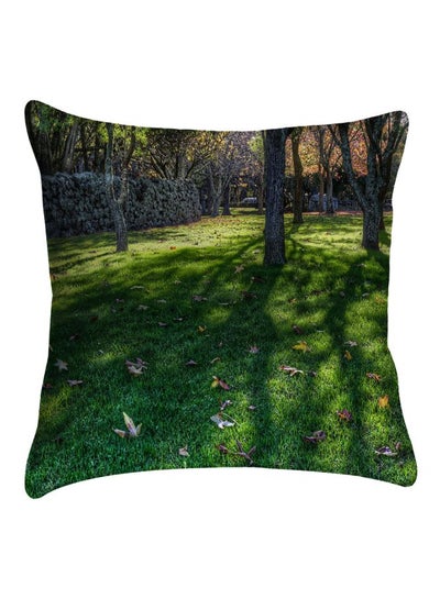 Buy Forest Printed  Cushion Cover Green/Grey/Black polyester Green/Grey/Black 40x40cm in Egypt