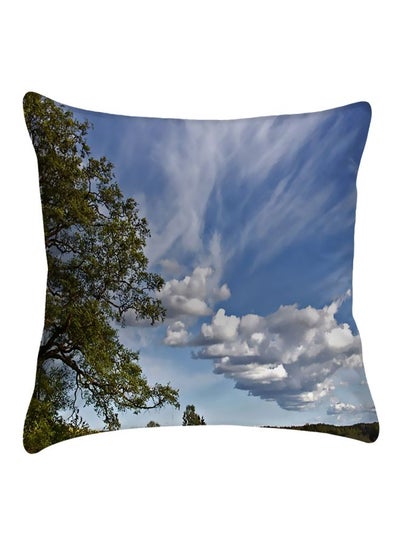 Buy Printed  Cushion Cover Blue/Green/Grey polyester Blue/Green/Grey 40x40cm in Egypt