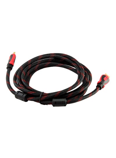 Buy High Speed HDMI Cable With Nylon Braided Cord Supports Ethernet Black/Red in Saudi Arabia