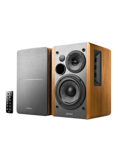 اشتري R1280DB Powered Bluetooth Bookshelf Speakers - Optical Input - Wireless Studio Monitors - 4 Inch Near Field Speaker - 42w RMS R1280DB Brown/Black في الامارات