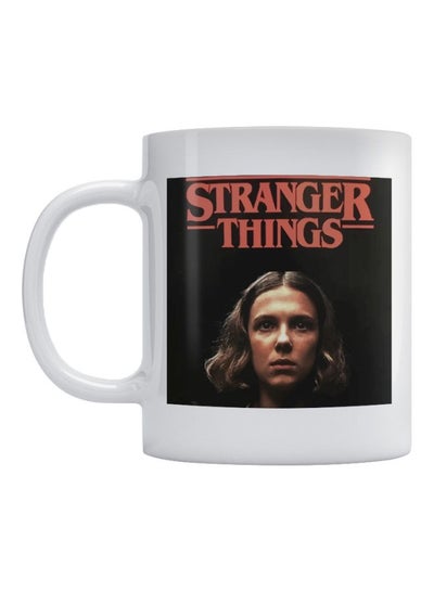 Buy Stranger Things Printed Coffee Mug White/Black/Red 350ml in UAE