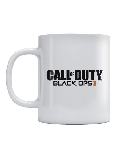 Buy Call Of Duty Printed Mug White/Black/Orange 350ml in UAE