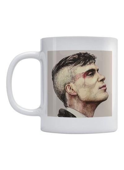 Buy Thomas Shelby Printed Ceramic Mug White/Beige/Black 350ml in UAE