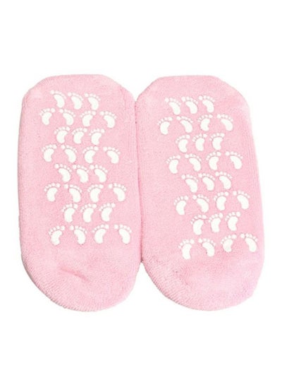 Buy Moisturizing Gel Socks Pink/White 15x15centimeter in Egypt
