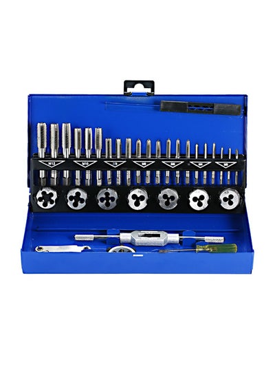 Buy 32-Piece Tungsten Carbide Tap Die Screw Thread Making Tool Bit Set With Metal Case Silver 26centimeter in Saudi Arabia