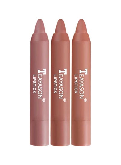 Buy 3-Piece Matte Velvet Lipstick Pink in Saudi Arabia