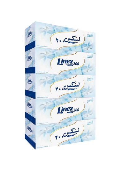 Buy 200-Sheet Facial Tissues, Pack Of 5 White in UAE