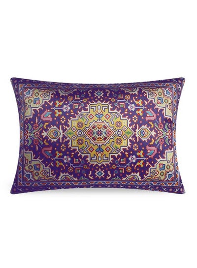 Buy Mini Persian Carpet Velvet Printing Cushion Cover Multicolour 45x45centimeter in UAE