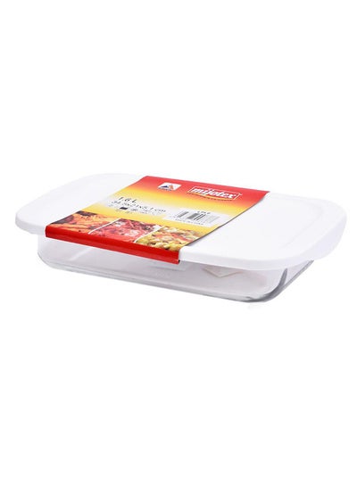 Buy Rectangular Tray With Cover Clear 5.1*21*34.5cm in Saudi Arabia