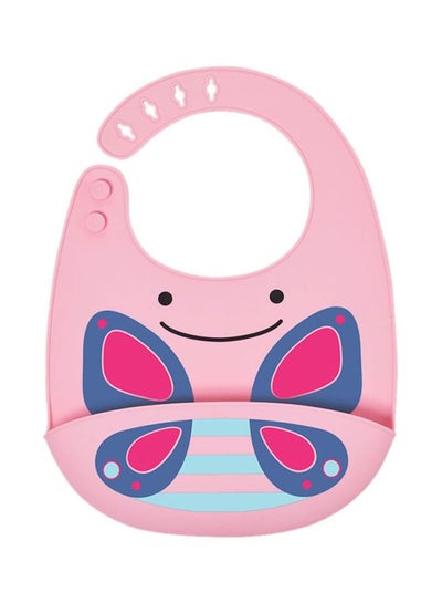 Buy Zoo Butterfly Fold And Go Silicone Bib - Pink/Blue in UAE