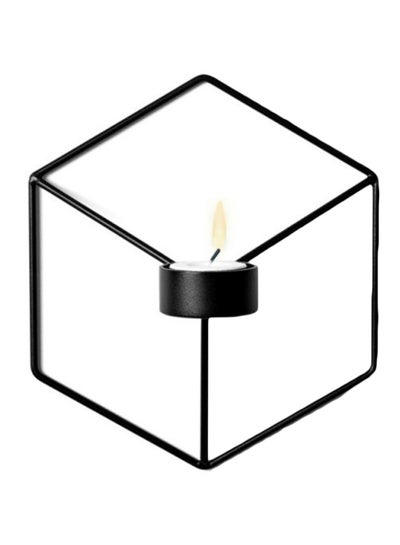 اشتري 3-Piece Geometric Wall Mounted Candle Holder Set Black 21x18.5centimeter في الامارات