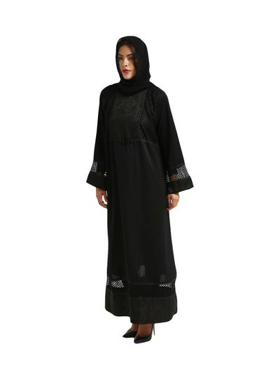 Buy Lace Detailed Abaya Black in UAE