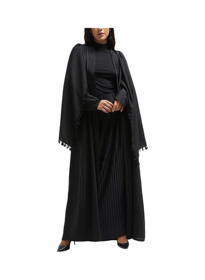 Buy Lace Detailed Abaya Black in UAE