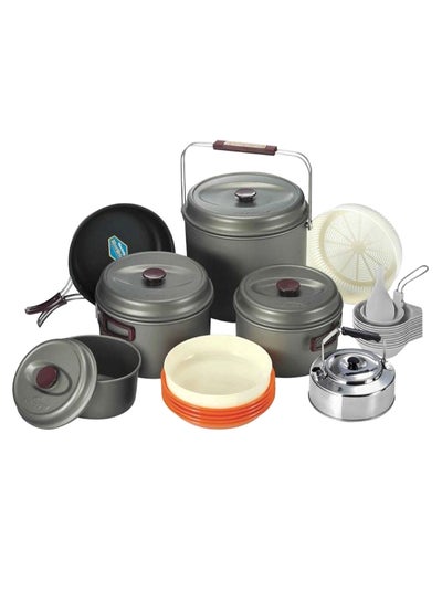 Buy 24-Piece Hard 10 Anodizing Coating Camping Cooking Set in Saudi Arabia