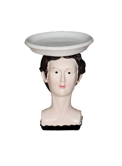 اشتري Dish Hold On Head Decorative Figurine أبيض/أسود 16 x 11سنتيمتر في السعودية